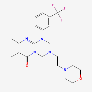 7,8-dimethyl-3-[2-(morpholin-4-yl)ethyl]-1-[3-(trifluoromethyl)phenyl]-1,2,3,4-tetrahydro-6H-pyrimido[1,2-a][1,3,5]triazin-6-one