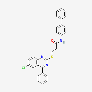 N-(biphenyl-4-yl)-3-[(6-chloro-4-phenylquinazolin-2-yl)sulfanyl]propanamide