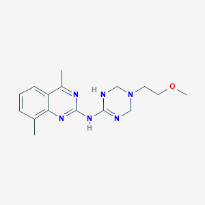 molecular formula C16H22N6O B11192078 N-[5-(2-methoxyethyl)-1,4,5,6-tetrahydro-1,3,5-triazin-2-yl]-4,8-dimethylquinazolin-2-amine 