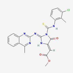 methyl (2Z)-{1-[(3-chloro-2-methylphenyl)carbamothioyl]-2-[(4-methylquinazolin-2-yl)amino]-5-oxo-1,5-dihydro-4H-imidazol-4-ylidene}ethanoate