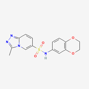 molecular formula C15H14N4O4S B11192090 N-(2,3-dihydro-1,4-benzodioxin-6-yl)-3-methyl[1,2,4]triazolo[4,3-a]pyridine-6-sulfonamide 