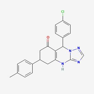 9-(4-chlorophenyl)-6-(4-methylphenyl)-5,6,7,9-tetrahydro[1,2,4]triazolo[5,1-b]quinazolin-8(4H)-one