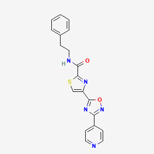 N-(2-phenylethyl)-4-[3-(pyridin-4-yl)-1,2,4-oxadiazol-5-yl]-1,3-thiazole-2-carboxamide