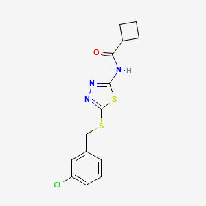 N-(5-((3-chlorobenzyl)thio)-1,3,4-thiadiazol-2-yl)cyclobutanecarboxamide