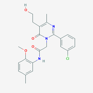 2-[2-(3-chlorophenyl)-5-(2-hydroxyethyl)-4-methyl-6-oxopyrimidin-1(6H)-yl]-N-(2-methoxy-5-methylphenyl)acetamide