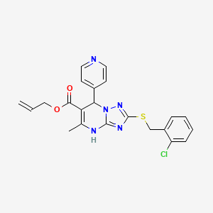 Prop-2-en-1-yl 2-[(2-chlorobenzyl)sulfanyl]-5-methyl-7-(pyridin-4-yl)-4,7-dihydro[1,2,4]triazolo[1,5-a]pyrimidine-6-carboxylate