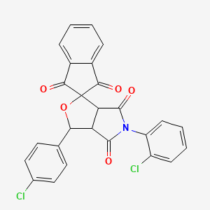 5-(2-chlorophenyl)-3-(4-chlorophenyl)-3a,6a-dihydrospiro[furo[3,4-c]pyrrole-1,2'-indene]-1',3',4,6(3H,5H)-tetrone