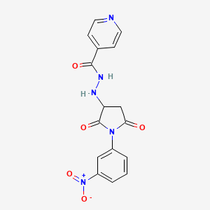 molecular formula C16H13N5O5 B11192168 N'-[1-(3-nitrophenyl)-2,5-dioxopyrrolidin-3-yl]pyridine-4-carbohydrazide 