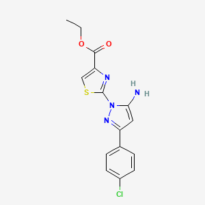 ethyl 2-[5-amino-3-(4-chlorophenyl)-1H-pyrazol-1-yl]-1,3-thiazole-4-carboxylate