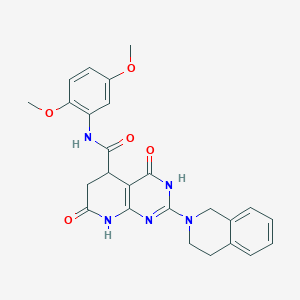 2-(3,4-dihydroisoquinolin-2(1H)-yl)-N-(2,5-dimethoxyphenyl)-4,7-dioxo-3,4,5,6,7,8-hexahydropyrido[2,3-d]pyrimidine-5-carboxamide