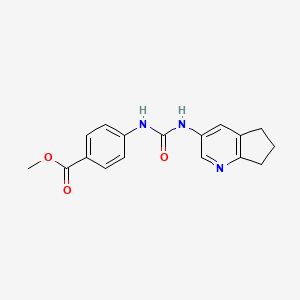 molecular formula C17H17N3O3 B11192239 Methyl 4-(3-(6,7-dihydro-5H-cyclopenta[b]pyridin-3-yl)ureido)benzoate 