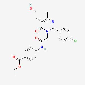 ethyl 4-({[2-(4-chlorophenyl)-5-(2-hydroxyethyl)-4-methyl-6-oxopyrimidin-1(6H)-yl]acetyl}amino)benzoate