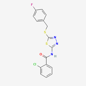 2-chloro-N-(5-{[(4-fluorophenyl)methyl]sulfanyl}-1,3,4-thiadiazol-2-yl)benzamide