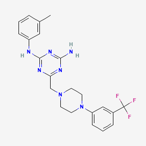 N-(3-methylphenyl)-6-({4-[3-(trifluoromethyl)phenyl]piperazin-1-yl}methyl)-1,3,5-triazine-2,4-diamine