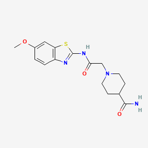 1-(2-((6-(Methyloxy)-1,3-benzothiazol-2-yl)amino)-2-oxoethyl)-4-piperidinecarboxamide