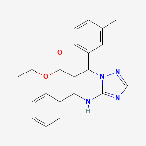 molecular formula C21H20N4O2 B11192272 Ethyl 7-(3-methylphenyl)-5-phenyl-4,7-dihydro[1,2,4]triazolo[1,5-a]pyrimidine-6-carboxylate 