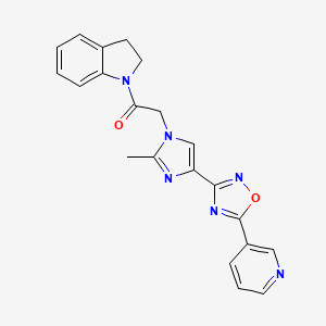 1-(indolin-1-yl)-2-(2-methyl-4-(5-(pyridin-3-yl)-1,2,4-oxadiazol-3-yl)-1H-imidazol-1-yl)ethanone