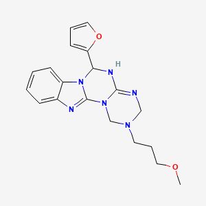 9-(furan-2-yl)-4-(3-methoxypropyl)-2,4,6,8,10,17-hexazatetracyclo[8.7.0.02,7.011,16]heptadeca-1(17),6,11,13,15-pentaene