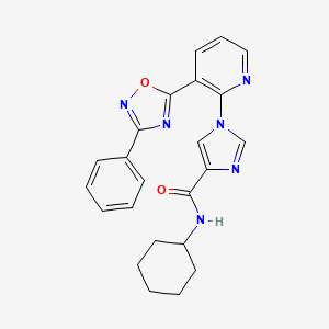 N-cyclohexyl-1-[3-(3-phenyl-1,2,4-oxadiazol-5-yl)pyridin-2-yl]-1H-imidazole-4-carboxamide