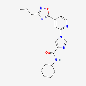 N-cyclohexyl-1-[4-(3-propyl-1,2,4-oxadiazol-5-yl)pyridin-2-yl]-1H-imidazole-4-carboxamide