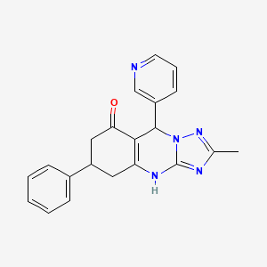 2-Methyl-6-phenyl-9-(pyridin-3-yl)-5,6,7,9-tetrahydro[1,2,4]triazolo[5,1-b]quinazolin-8-ol