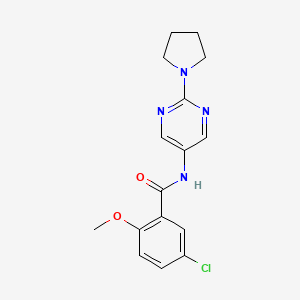 molecular formula C16H17ClN4O2 B11192404 5-Chloro-2-methoxy-N-[2-(pyrrolidin-1-YL)pyrimidin-5-YL]benzamide 