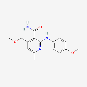 4-(Methoxymethyl)-2-[(4-methoxyphenyl)amino]-6-methylpyridine-3-carboxamide