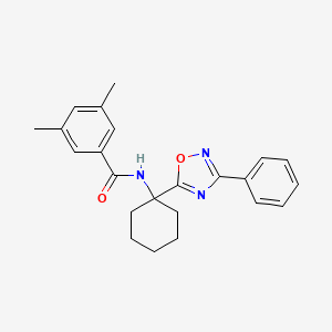 3,5-dimethyl-N-[1-(3-phenyl-1,2,4-oxadiazol-5-yl)cyclohexyl]benzamide