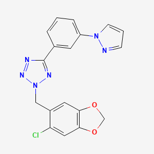 2-[(6-chloro-1,3-benzodioxol-5-yl)methyl]-5-[3-(1H-pyrazol-1-yl)phenyl]-2H-tetrazole