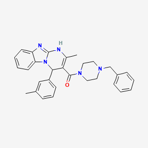 (4-Benzylpiperazin-1-yl)[2-methyl-4-(3-methylphenyl)-1,4-dihydropyrimido[1,2-a]benzimidazol-3-yl]methanone