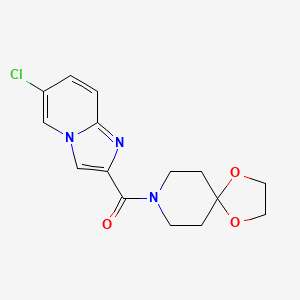 molecular formula C15H16ClN3O3 B11192440 (6-Chloroimidazo[1,2-a]pyridin-2-yl)(1,4-dioxa-8-azaspiro[4.5]dec-8-yl)methanone 