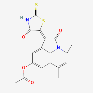 molecular formula C19H16N2O4S2 B11192453 (1Z)-4,4,6-trimethyl-2-oxo-1-(4-oxo-2-thioxo-1,3-thiazolidin-5-ylidene)-1,2-dihydro-4H-pyrrolo[3,2,1-ij]quinolin-8-yl acetate 