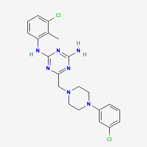 N-(3-chloro-2-methylphenyl)-6-{[4-(3-chlorophenyl)piperazin-1-yl]methyl}-1,3,5-triazine-2,4-diamine