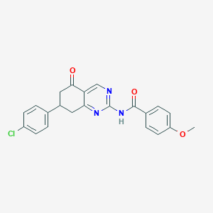 molecular formula C22H18ClN3O3 B11192473 N-[7-(4-chlorophenyl)-5-oxo-5,6,7,8-tetrahydroquinazolin-2-yl]-4-methoxybenzamide 