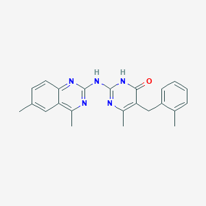 molecular formula C23H23N5O B11192481 2-[(4,6-dimethylquinazolin-2-yl)amino]-6-methyl-5-(2-methylbenzyl)pyrimidin-4(3H)-one 