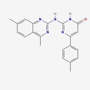 2-[(4,7-dimethylquinazolin-2-yl)amino]-6-(4-methylphenyl)pyrimidin-4(3H)-one