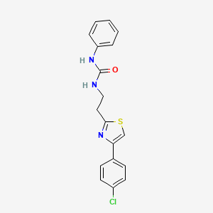 molecular formula C18H16ClN3OS B11192486 1-{2-[4-(4-Chlorophenyl)-1,3-thiazol-2-yl]ethyl}-3-phenylurea 