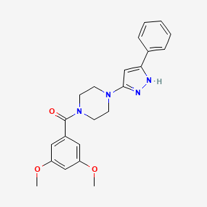 (3,5-dimethoxyphenyl)(4-(3-phenyl-1H-pyrazol-5-yl)piperazin-1-yl)methanone