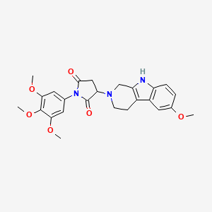 molecular formula C25H27N3O6 B11192506 3-(6-methoxy-1,3,4,9-tetrahydro-2H-beta-carbolin-2-yl)-1-(3,4,5-trimethoxyphenyl)dihydro-1H-pyrrole-2,5-dione 