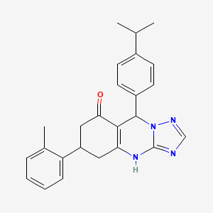 6-(2-methylphenyl)-9-[4-(propan-2-yl)phenyl]-5,6,7,9-tetrahydro[1,2,4]triazolo[5,1-b]quinazolin-8(4H)-one