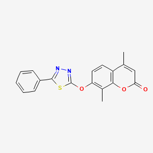 molecular formula C19H14N2O3S B11192511 4,8-dimethyl-7-[(5-phenyl-1,3,4-thiadiazol-2-yl)oxy]-2H-chromen-2-one 