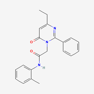 molecular formula C21H21N3O2 B11192526 2-(4-ethyl-6-oxo-2-phenylpyrimidin-1(6H)-yl)-N-(2-methylphenyl)acetamide 