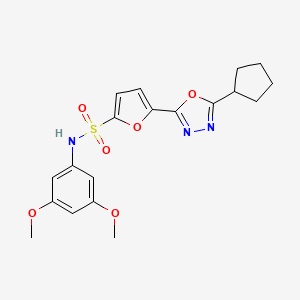 5-(5-Cyclopentyl-1,3,4-oxadiazol-2-YL)-N-(3,5-dimethoxyphenyl)furan-2-sulfonamide