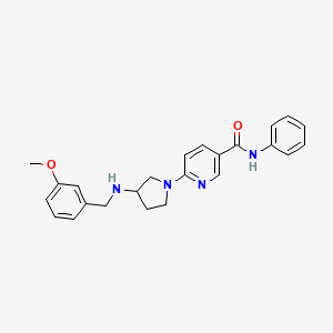 6-(3-((3-methoxybenzyl)amino)pyrrolidin-1-yl)-N-phenylnicotinamide