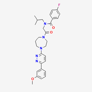 molecular formula C29H34FN5O3 B11192581 4-Fluoro-N-(2-{4-[6-(3-methoxyphenyl)pyridazin-3-YL]-1,4-diazepan-1-YL}-2-oxoethyl)-N-(2-methylpropyl)benzamide 