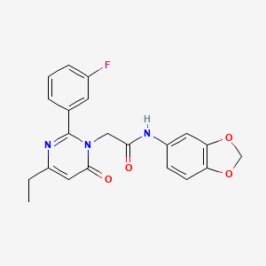 N-(1,3-benzodioxol-5-yl)-2-[4-ethyl-2-(3-fluorophenyl)-6-oxopyrimidin-1(6H)-yl]acetamide