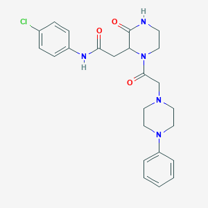 molecular formula C24H28ClN5O3 B11192590 N-(4-chlorophenyl)-2-{3-oxo-1-[(4-phenylpiperazin-1-yl)acetyl]piperazin-2-yl}acetamide 