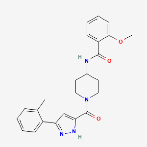 2-methoxy-N-(1-(3-(o-tolyl)-1H-pyrazole-5-carbonyl)piperidin-4-yl)benzamide