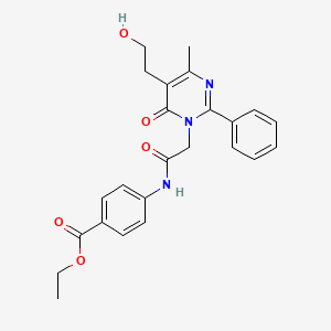 ethyl 4-({[5-(2-hydroxyethyl)-4-methyl-6-oxo-2-phenylpyrimidin-1(6H)-yl]acetyl}amino)benzoate