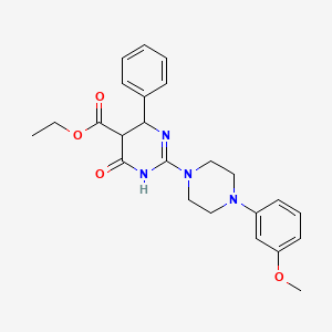 Ethyl 2-[4-(3-methoxyphenyl)piperazin-1-yl]-4-oxo-6-phenyl-1,4,5,6-tetrahydropyrimidine-5-carboxylate